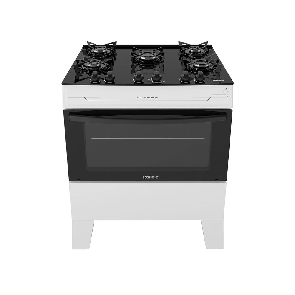 Fogão de Piso Itatiaia 5 Bocas Electra Glass Plus Branco - Bivolt